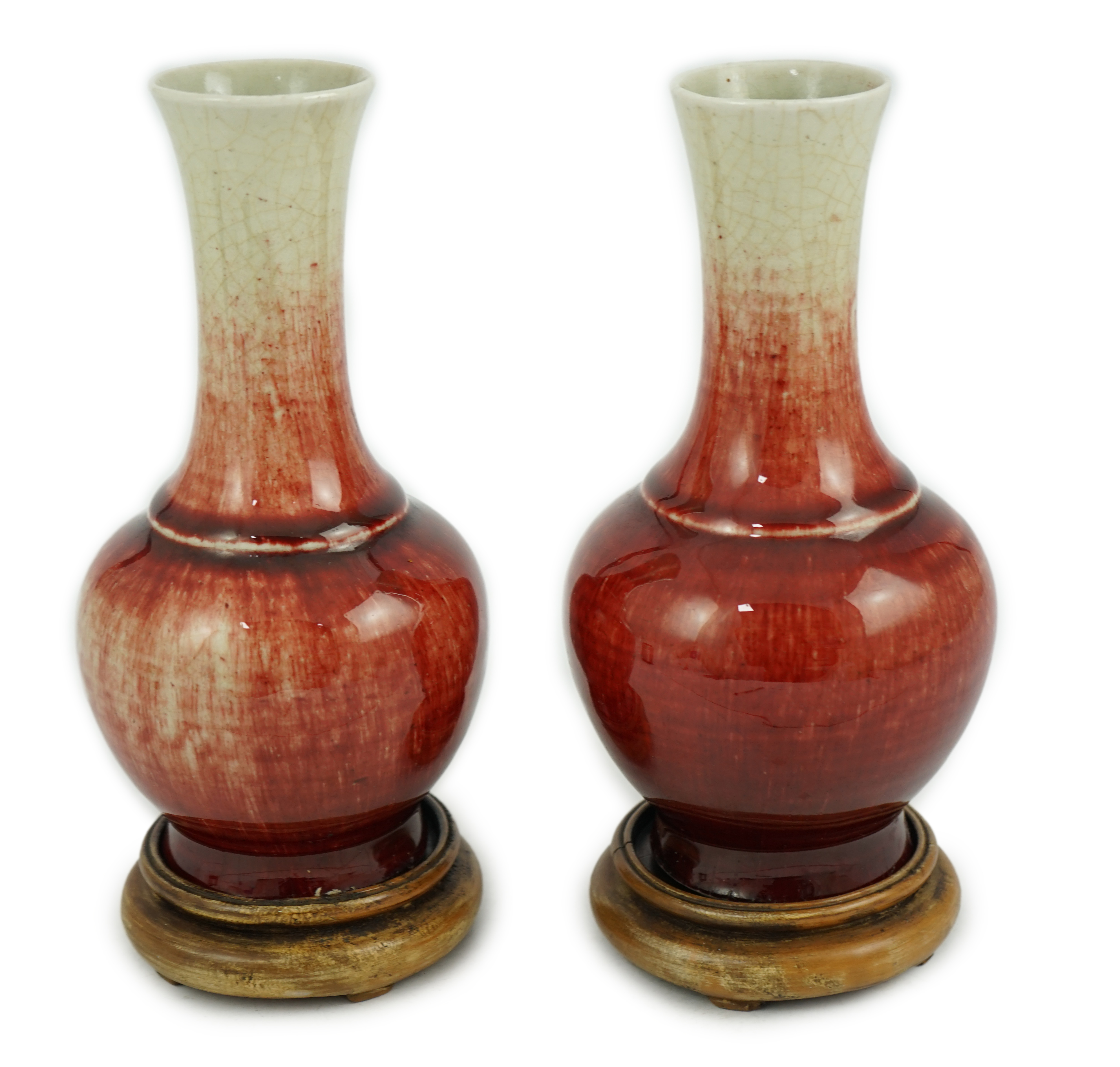 A pair of Chinese Langyao bottle vases, late 18th century